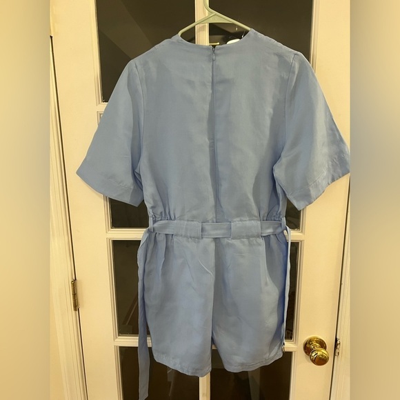 COS Blue V-Neck Belted Playsuit Romper  - Size 6 - Picture 5 of 9